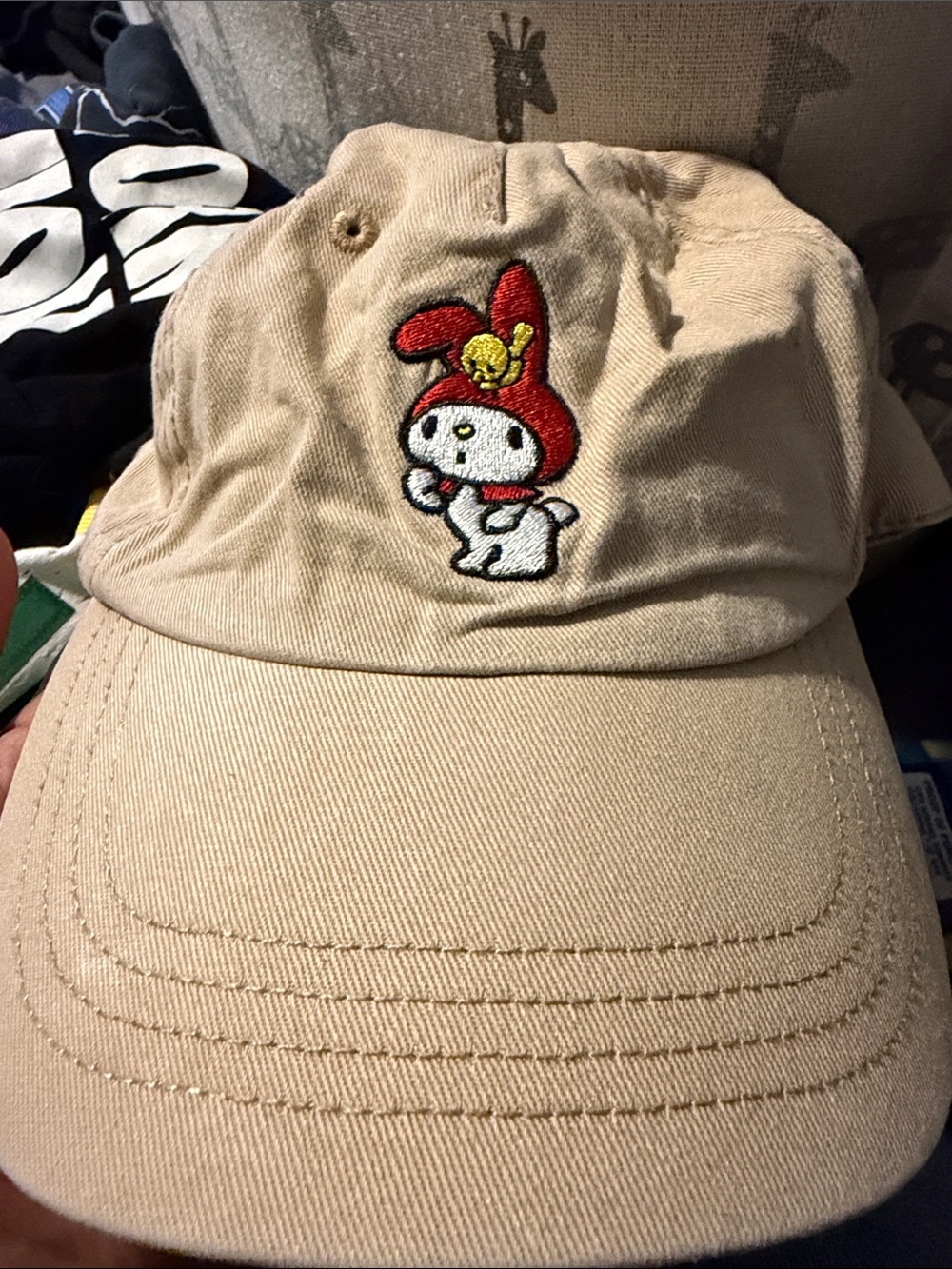 Sanrio Beige Cap with Red My Melody Embroidered Patch